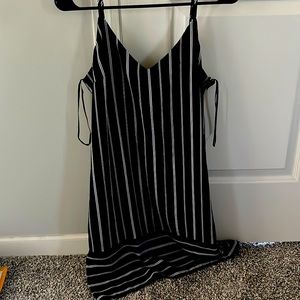 V neck black and white dress with spaghetti straps. NWT